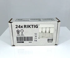 Pack of 24 - Ikea RIKTIG Curtain Hook with Clip, Stainless Steel 802.122.01 NEW