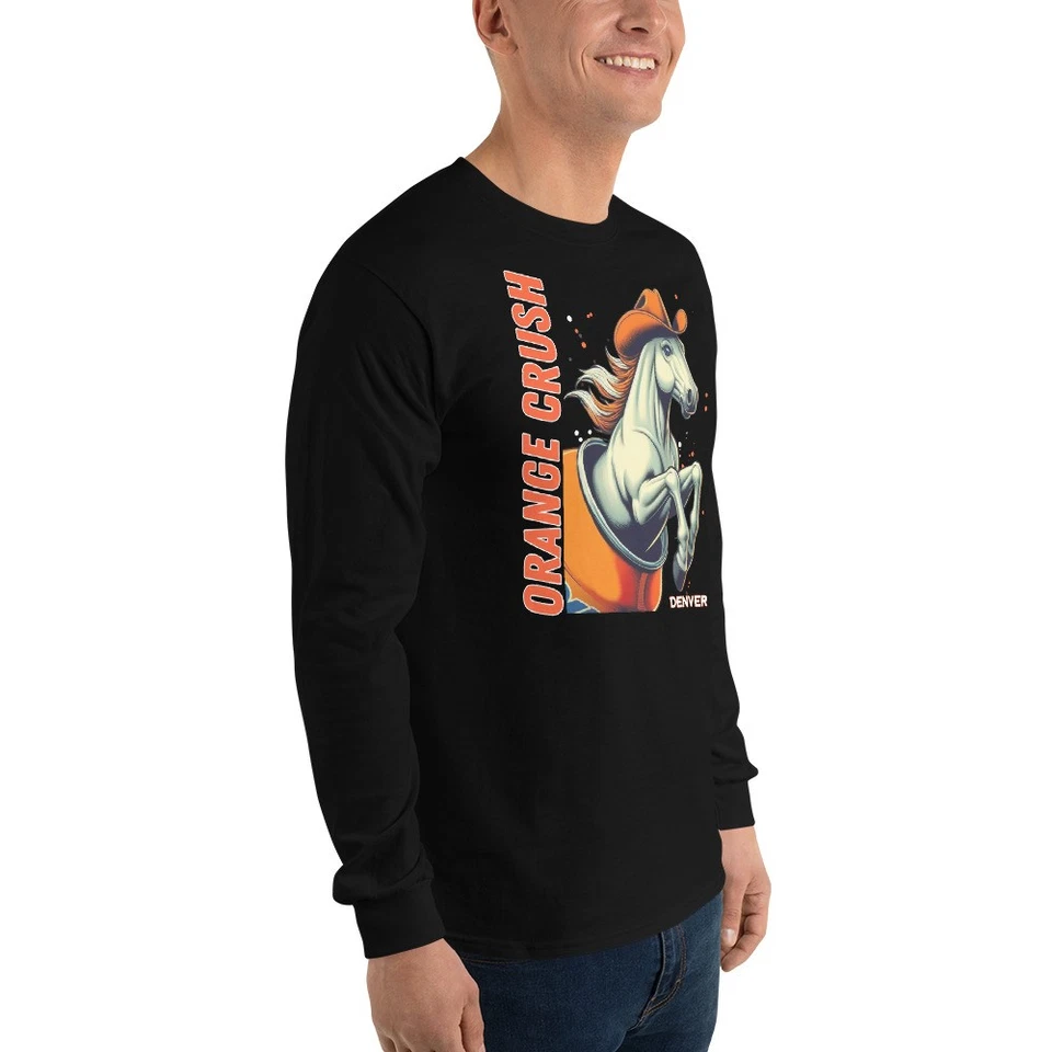 NEW Broncos LONG SLEEVE Shirt Orange Crush Denver Football Mile High Broncos - Image 3 of 4