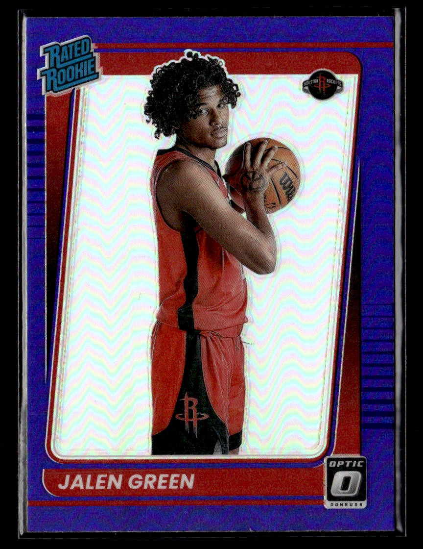 2021-22 Donruss Optic #159 Jalen Green Purple Rookie Card Houston Rockets