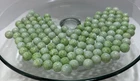Lot Of 123 Vintage White Green Confetti Milk Glass Marbles