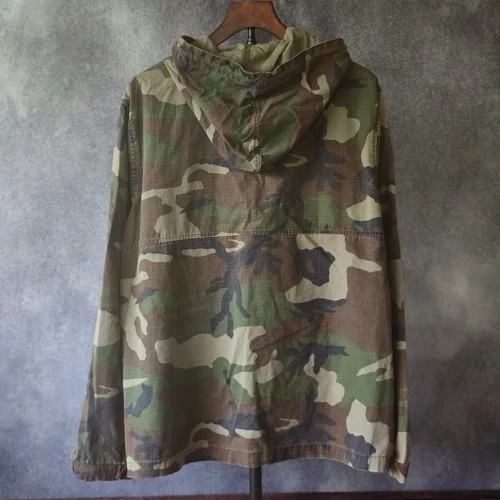 Forever 21 Men Woodland Camo Ripstop Anorak Pullover Jacket US Large image 3