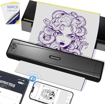 Phomemo Tattoo Transfer Stencil Printer A4 Bluetooth Thermal Printer Machine LOT - Image 1 of 4