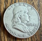 1954 D BEN FRANKLIN HALF DOLLAR - 90% SILVER - NICE DETAIL - ESTATE FIND. LAST