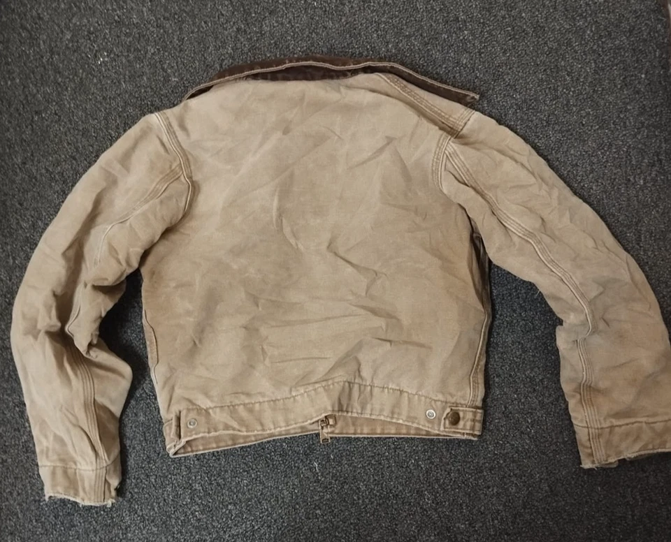 Vintage Y2K Carhartt YJ97 Detroit Jacket Youth L 10/12 Made in USA Distressed - Image 3 of 4