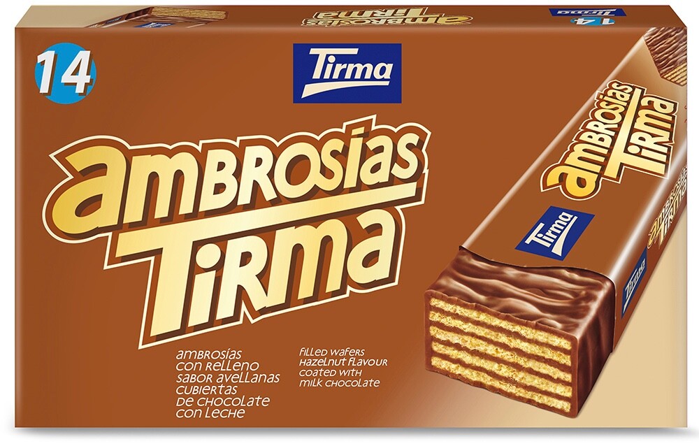 Tirma Ambrosías de Avellana Chocolates tradicionales CANARIAS 14 Unidades