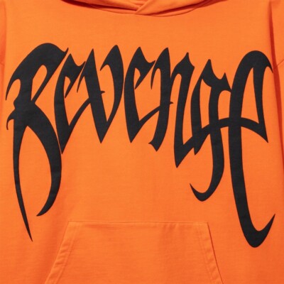 REVENGE KILL HOODIE ORANGE BLACK XXXTENTACION SIZE MEDIUM PUFF