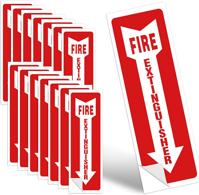 15 Pack Fire Extinguisher Signs 4X12 Inch Fire Extinguisher Signs Strong Self Ad