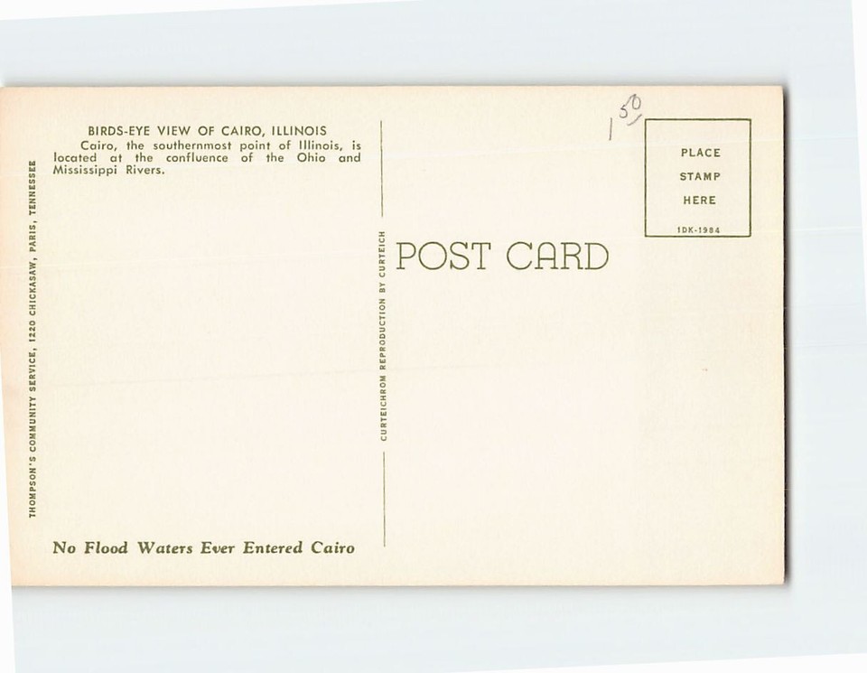 Postcard Bird's Eye View of Cairo Illinois USA eBay