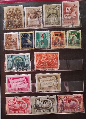 Antique Rare Hungary Stamps (album 30 units) Magyar Kir Posta 1945