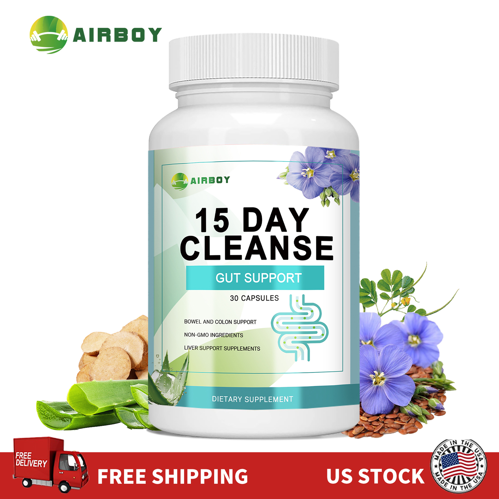 15 Day Cleanse - Digestive, Gut and Colon Support, Natural Detox, Weight Loss