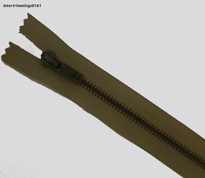  SLIK REISSVERSCHLUSS, WEICHE KIEFER, ANTIKE MESSINGZÄHNE, GESCHLOSSENES ENDE, NR 5, 8''/20CM, KOSTENLOSER VERSAND