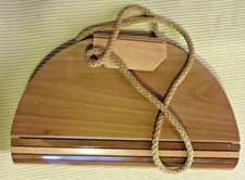 Ausgefallende Damen Abendtasche Schultertasche nachhaltig Design Unikat "Holz"