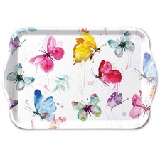 Tablett 13x21 cm "Butterfly collection white" von Ambiente