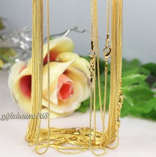 Wholesale!10pcs gold plated 1.2mm snake chain necklace 16"