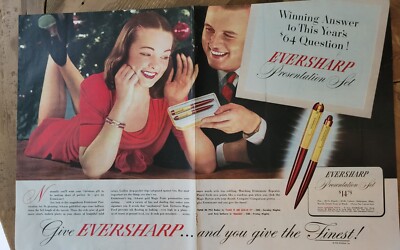 1946 Eversharp Presentation Set pen pencil $64 question vintage ad
