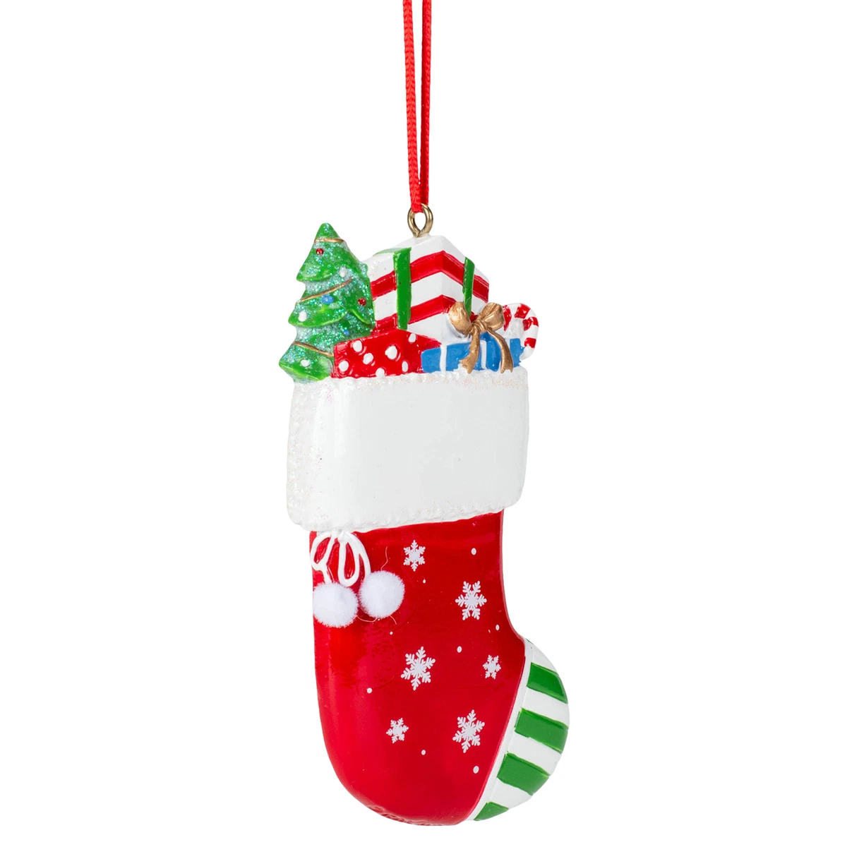 Full Christmas Stocking 4 In Red White Green Resin Ornament | eBay