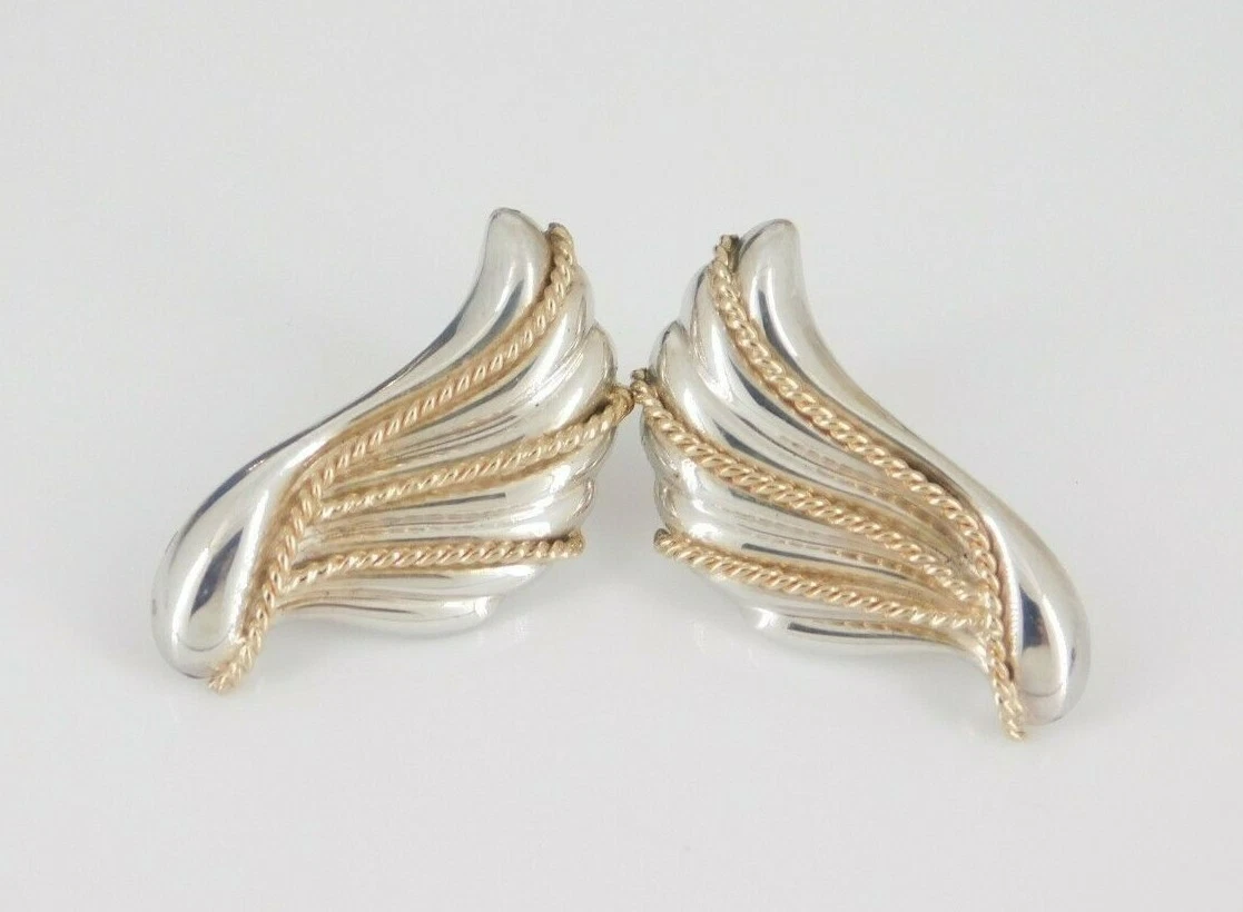 925 Sterling Silver 14k Gold Earrings