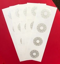 5 Mrs Grossmans White Wreath Stickers Seals Round Holidays Wedding Shower Party