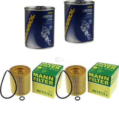 2x Original MANN Ölfilter HU 711/2 x + 2x SCT Motor Flush Motorspülung