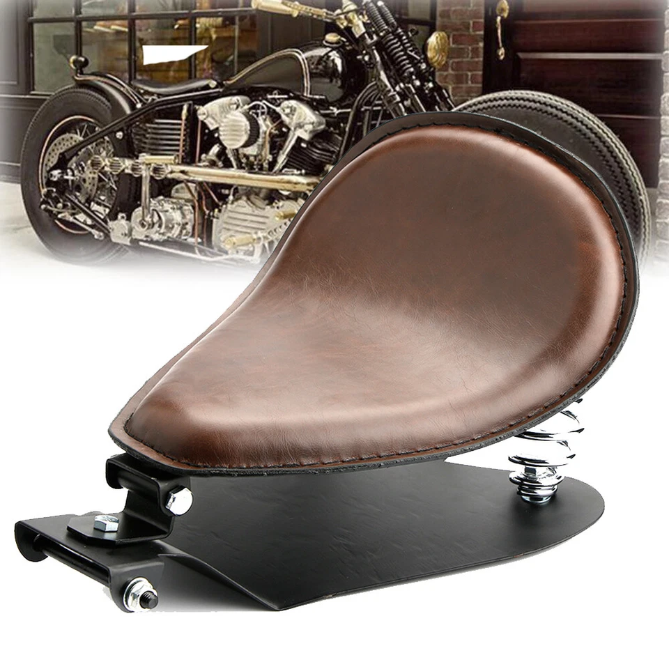 摩托车 弹簧 单座 座鞍 带底座 适用于 Harley Softail Bobber Chopper — 第 2/4 张图片