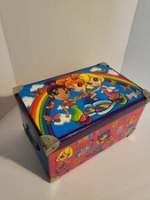Vintage Lisa Frank Girls Rule Storage Box Trunk W/ Metal Corners & Handles EUC