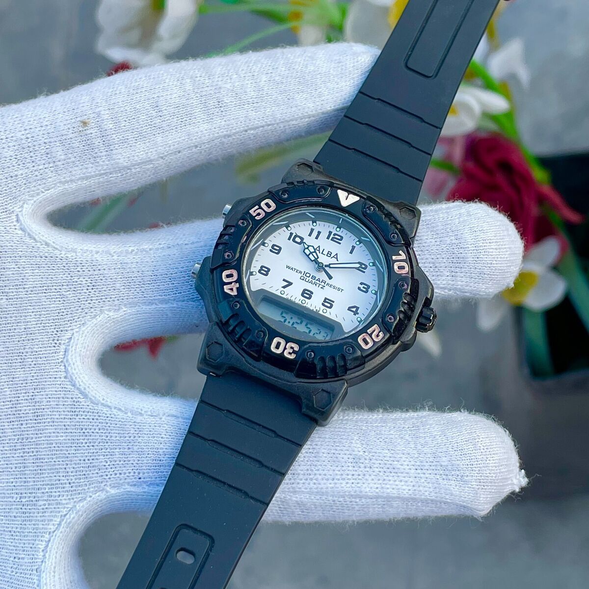Vintage Seiko Alba Diver Ana/Digi Quartz Men's Watch V041 Vintage Seiko Alba Diver Ana/Digi Quartz Men's Watch V041