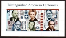 #4076 DISTINGUISHED DIPLOMATS.  SOUVENIR SHEET.  VERY FINE NH. BCV $12.50