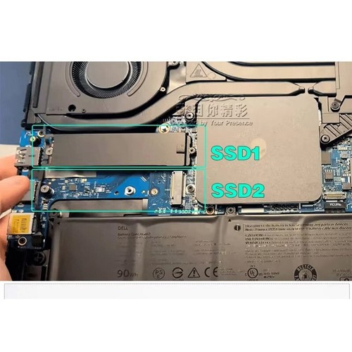 New M.2 2280 SSD Heatsink Bracket Thermal Plate For Dell Alienware M16 R2 Laptop - Afbeelding 5 van 9