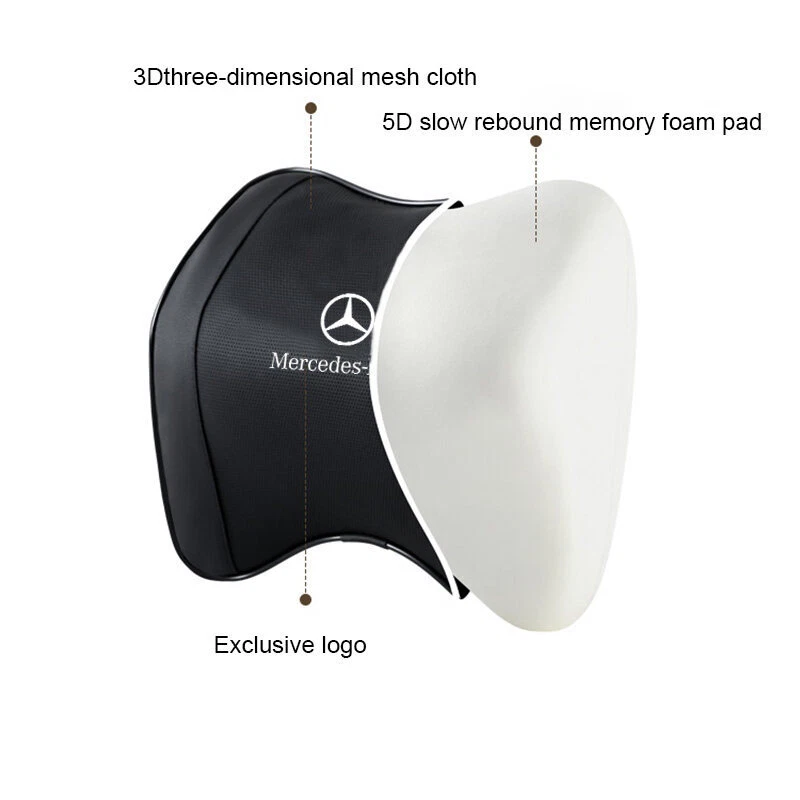 For Mercedes Benz Car Seat Headrest Neck Cushion Pillow Lumbar Supportor — 第 4/4 张图片