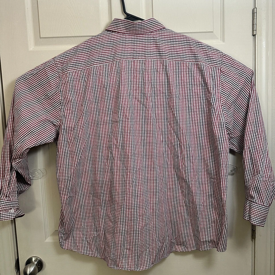 International Report Men's 3X Red Plaid Button-Up Shirt Long Sleeve Classic Fit - Image 4 of 4