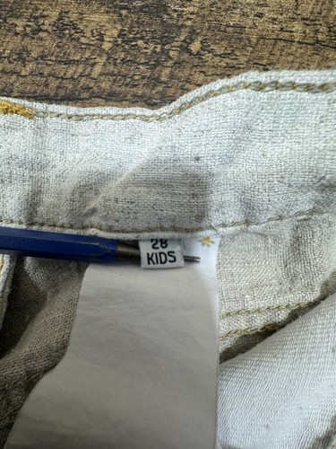 Replay & Sons Kids Jeans Pants Size 28 Kids Stretch Used White Wash Denim Linen - Picture 7 of 11