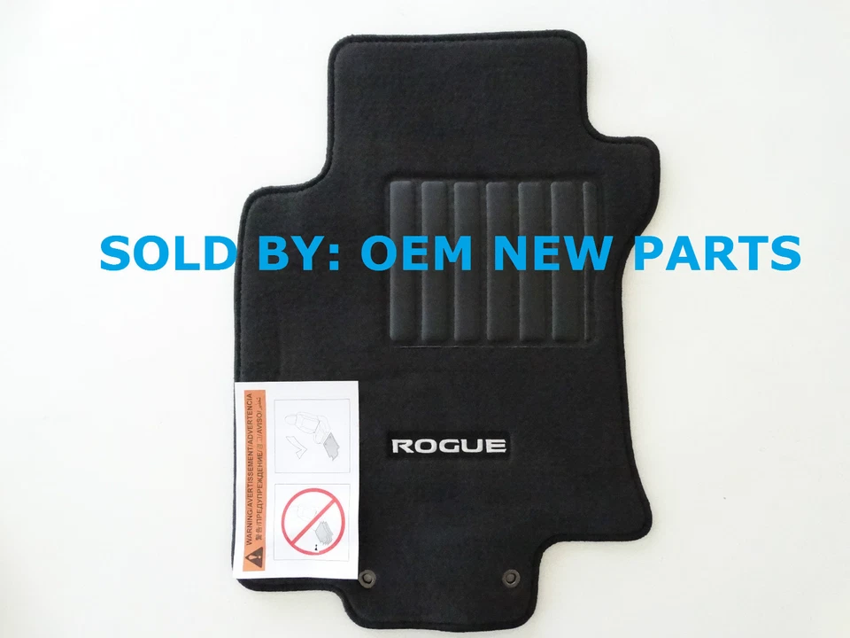 OEM NEW Front & Rear Carpet Floor Mats Black w/ Logo 4pc 2014-2020 Nissan Rogue - Image 3 of 4
