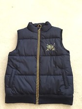 GYMBOREE DINO TRUX Kids Boys Dark Blue Puffer Vest Sleeveless Jacket L 10/12 