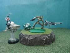 Starfinder Death Knight on hover bike & large Killer Robot (sci-fi rpg)