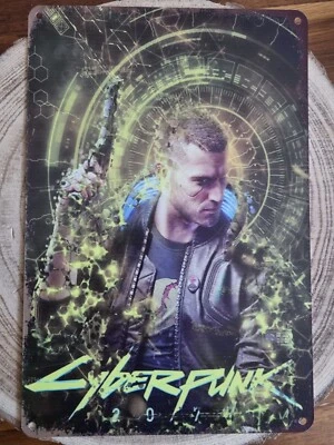 🍀 Blechschild Metallschild Gaming Cyberpunk 2077 Tin Sign