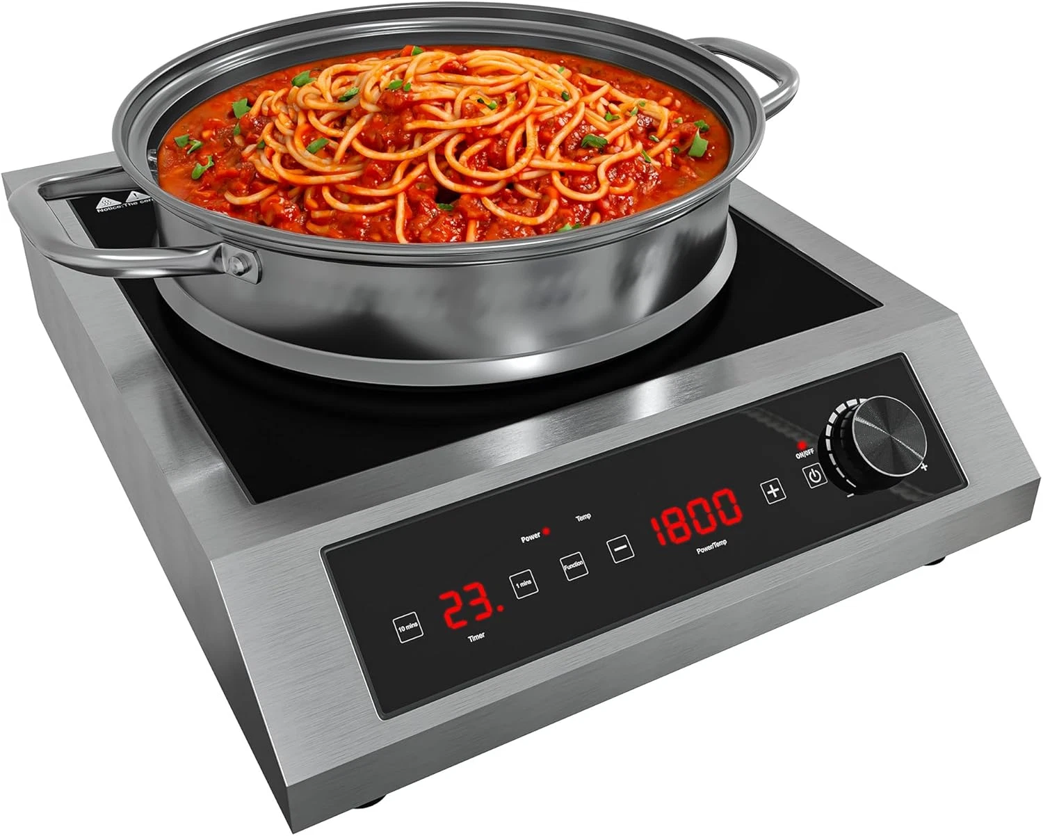 1800W Portable Induction Cooktop with Timer & LED Display, 10 Power Levels
