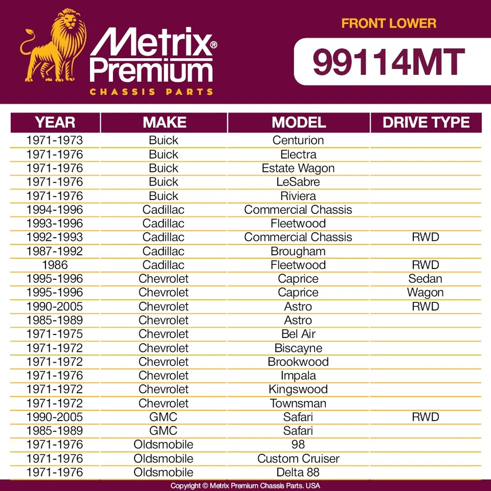 Rótula inferior delantera para Buick Centurion 1971-1976 Electra 1971-1976 2 piezas Foto 2 de 4
