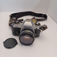 Vintage Nikon FG 35mm Camera With E Series 50mm 1:1.8 Lens - Untested