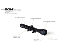3-9x40 Rifle Scope Viridian EON BDC Optics With Rings & Covers SKU 981-0002