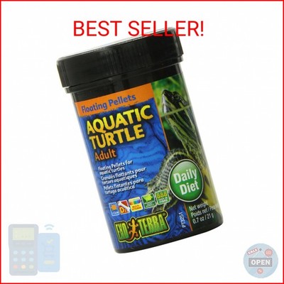 Exo Terra Adult Aquatic Turtle Food, Floating Pellets for Reptiles, 0.7 Oz., PT3