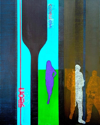 #ad #ad Original Art Mixed Media Acrylic Painting 16x20 on Canvas. #x27;Neon Drift#x27; $144.00