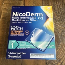 NicoDerm CQ Step 1 Clear Patch 21mg(2-week kit) Exp. 10/2027
