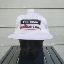 Vintage Hesston Swather Snapback Trucker Cap Hat I've Seen The Prime Line PomPom