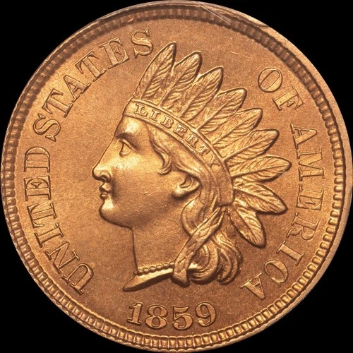1859 1c Indian Head Cent PCGS MS 64 Ex Star City Collection