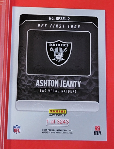 Ashton Jeanty ROOKIE CARD #d1/3243 +2024 Bowman RC Card PSA 7.5 NR MINT SCORE RC - Bild 6 von 7
