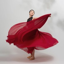 Ballet Belly Dance Women Dancing 360/540/720 Degree Chiffon Long Skirts Dancer