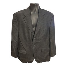 Oscar De La Renta Men's 42R Dark Gray 3 Bttn Blazer Suit Jacket