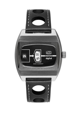 UMF Ruhla Herren Automatik Scheibenuhr digital springende Stunde limitiert 1434