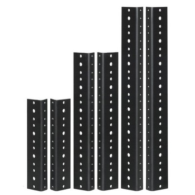 Reliable Hardware Company RH-8-SRR-A 8U Full Hole 8 Space Rack Rail Pair Black 