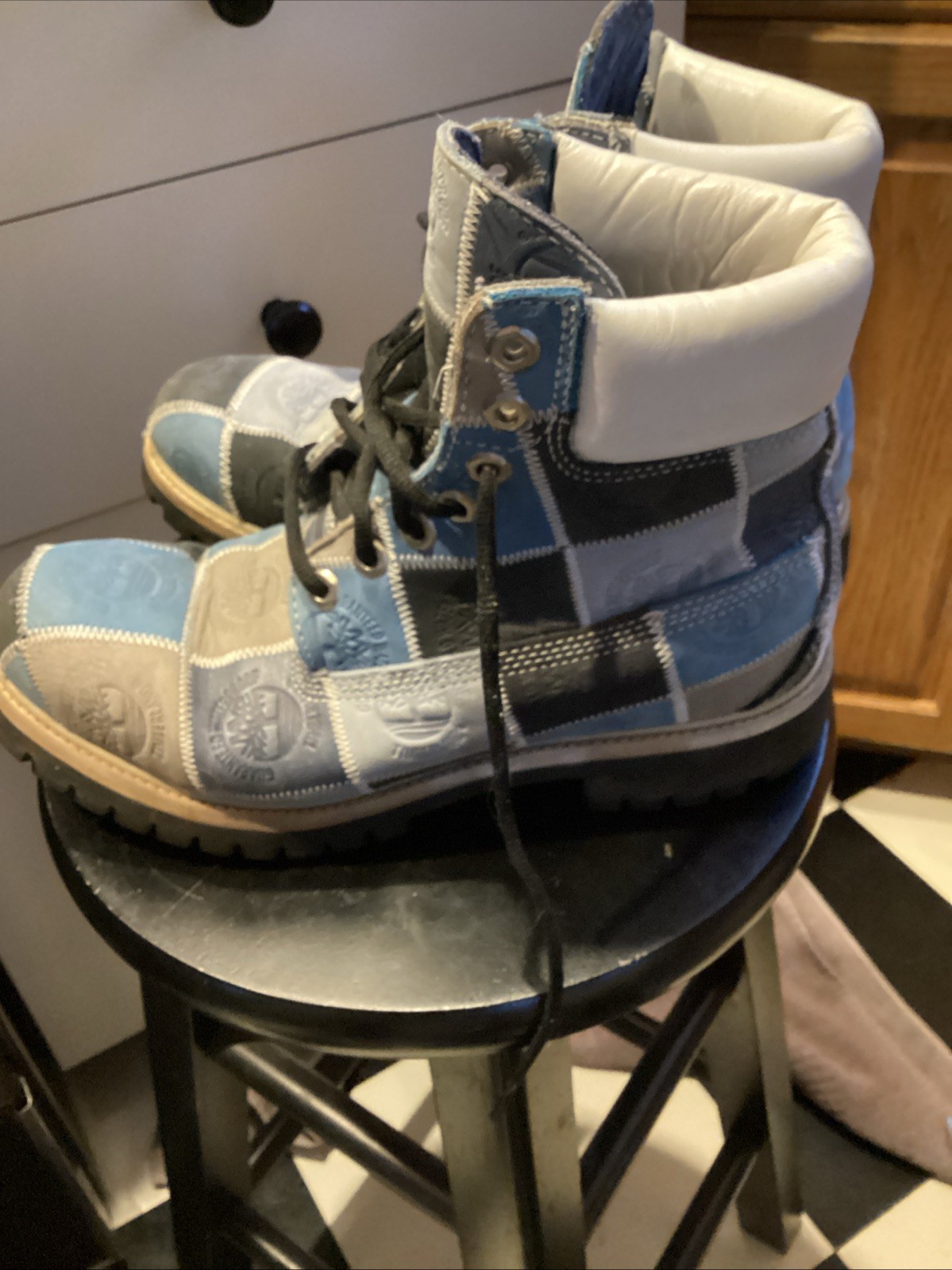 Timberland Blue leather patchwork Premium Boots S… - image 4